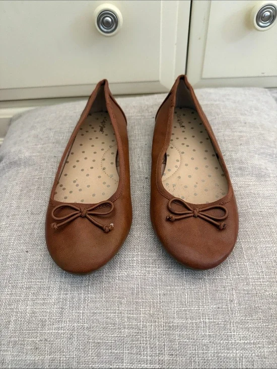 Cat & Jack Brown Bow Ballet Flats