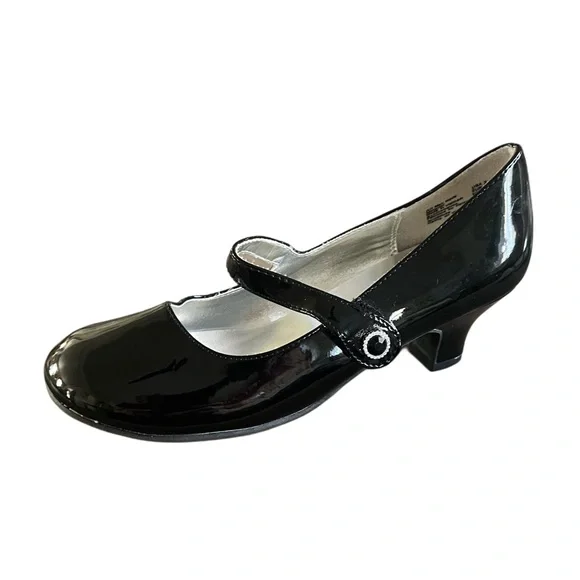 American Eagle Girls Sz 3 Black Patent Mary Jane Heel