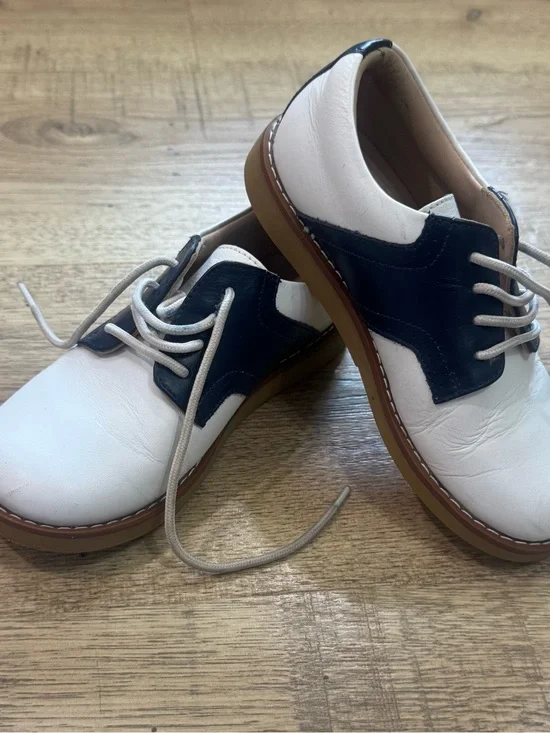 Elephantito White and Navy Two-Tone Men's Derby Shoes
