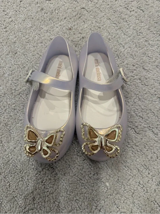 Mini Melissa Girls' Mary Jane Shoes in Pearl Gold - Size 8