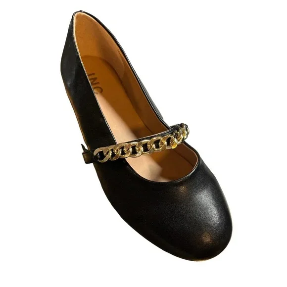 INC‎ International Concepts Jodie Flat Chain Strap Shoe 5 New