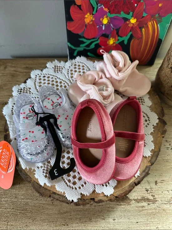 Children's Pink Velvet Mary Jane Shoes - old Navy
