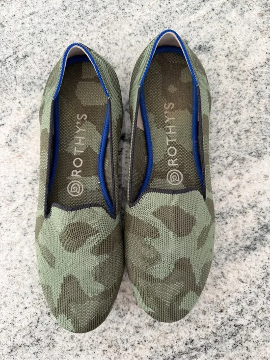 Rothy's Olive Camo Knit Slip-On Flats