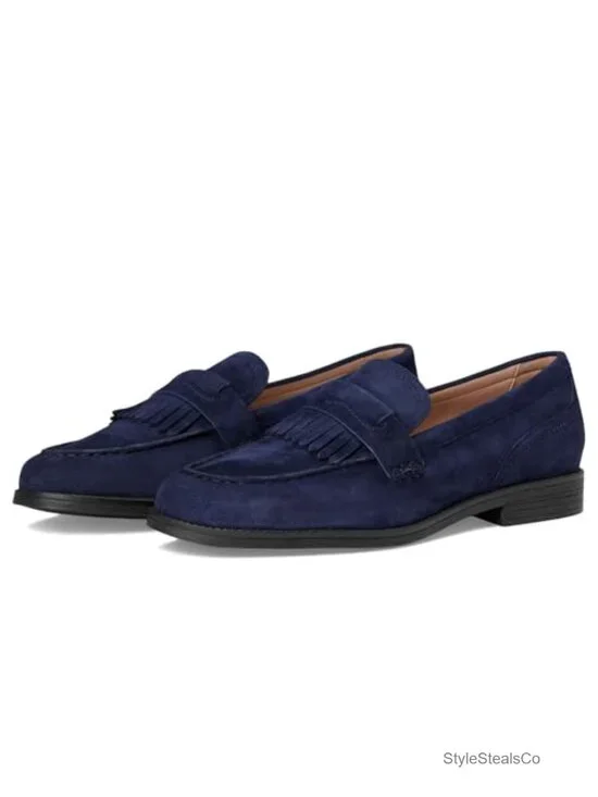 Cole Haan Suede Leather Loafers w/ Double Maryjane Strap & 3D Lux Comfort
