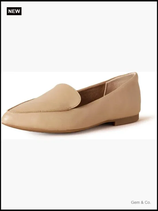 Women's Loafer Flats Faux Leather Pointed Toe Comfort Slip On Shoes
