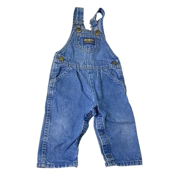 OshKosh B'gosh Denim‎ Overalls Blue Vestbak Vintage Kids 12M Workwear