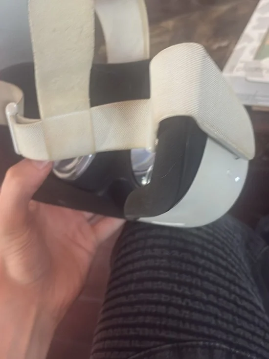White VR Headset with Adjustable Strap
