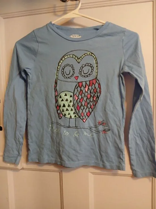 Osh Kosh Originals Girls 8 Owl Shirt