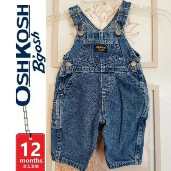 🎁10/$25- Classic Osh Kosh overall shorts, size 12 months