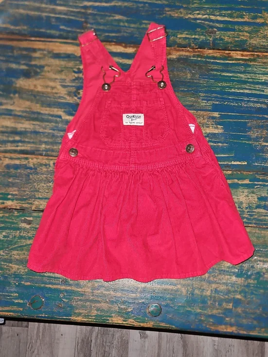 OshKosh B'gosh Bright Pink Corduroy Overall Dress