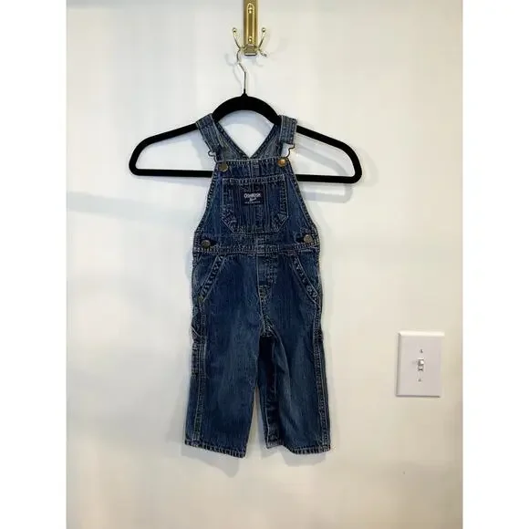 OshKosh B’gosh Vintage Denim Overalls 18 Months Carpenter Style