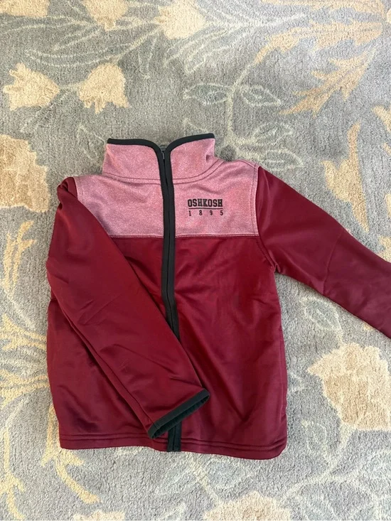 OshKosh Maroon and Black Kids' Quarter-Zip Top