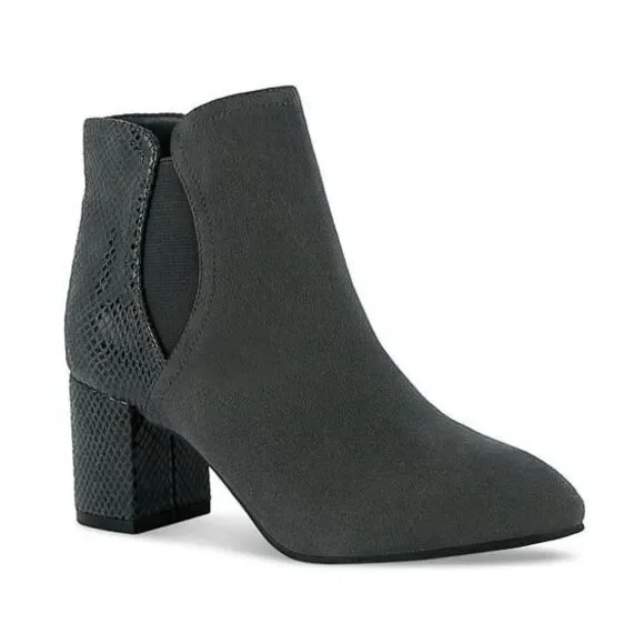 Karen Scott Womens 6 M Grey Ivynaa Block Heel Dress Booties DISPLAY QZ0