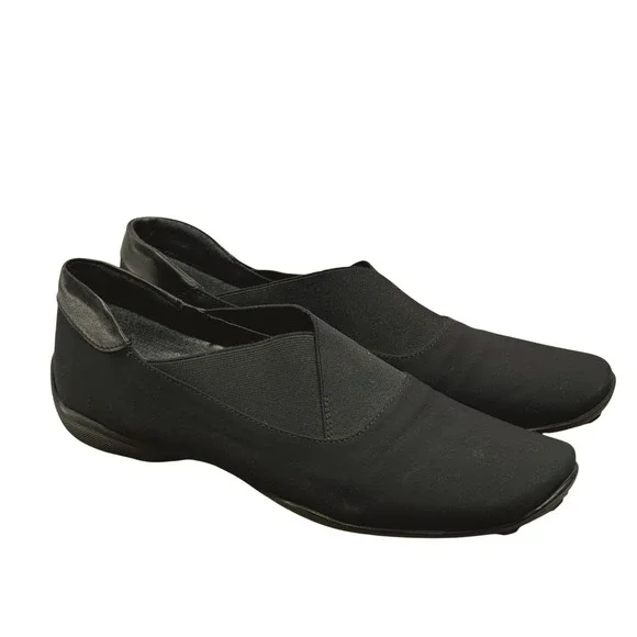 Sesto Meucci Black Slip-On‎ Shoes Size 7M Comfort Fit Rubber Sole Womens Flats