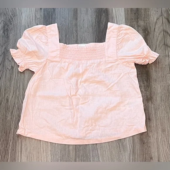 Girls Oshkosh B'Gosh Light Pink Peasant Linen Blend Top