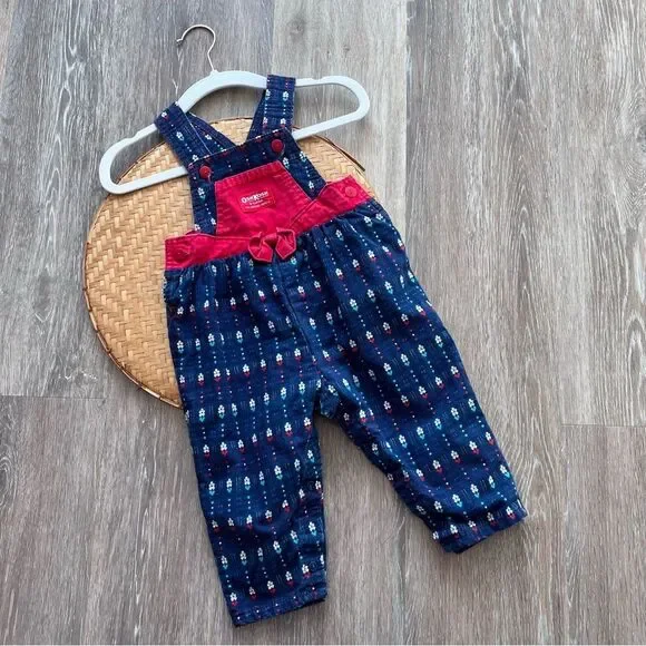 Vintage 1990’s oshkosh‎ bgosh vestbak flower print overalls