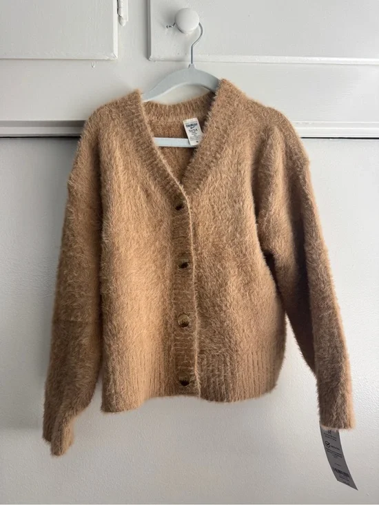 OshKosh B'gosh Fuzzy Camel Button-Front Cardigan