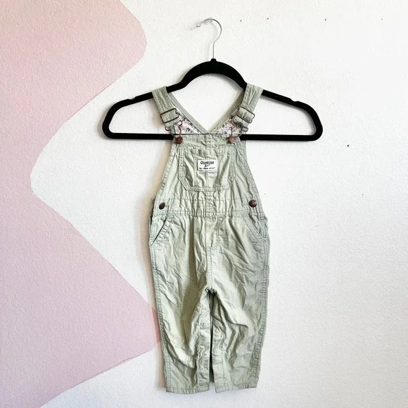Oshkosh B'Gosh Girls 12m Overalls Green Classic Cottagecore‎