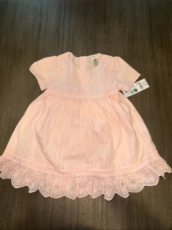 OshKosh B'gosh Light Pink Baby Dress with Eyelet Trim