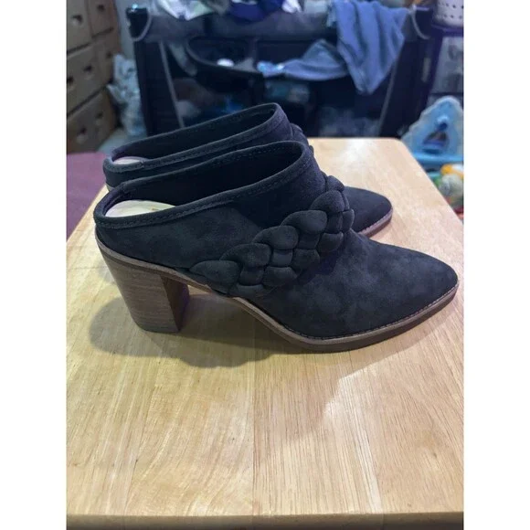 Dolce Vita Serla Braided Suede Heeled Mules/ Boot  Womens Open Back