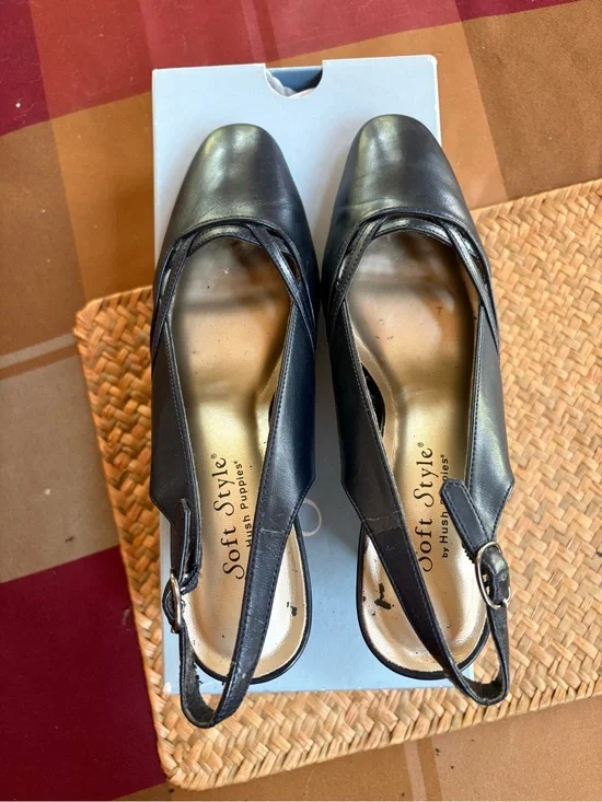 Hush Puppies Navy Blue Slingback Heels