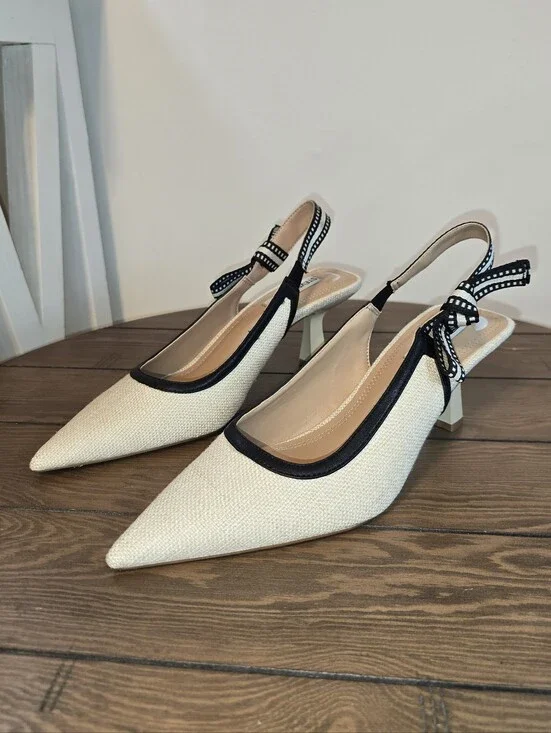 Steve Madden NWOT Bri Cream Pointed Slingback Pumps Women's Size 9M