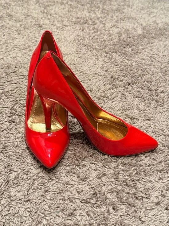 BCBGeneration Y2K Red Patent Pointed-Toe Pumps
