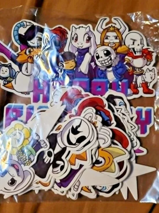 new UNDERTALE CAKE TOPPER & CUPCAKE TOPPERS birthday party supplies