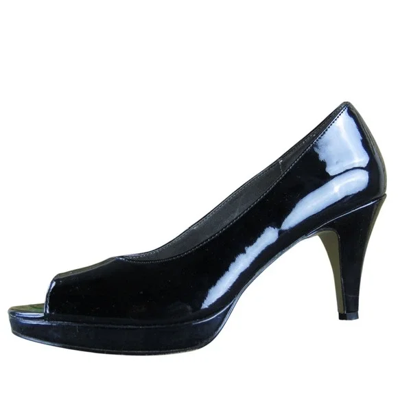 Bandolino Women's Mylah Peep‎ Toe Black Synthetic Pump 8 Medium Gently Used 2025