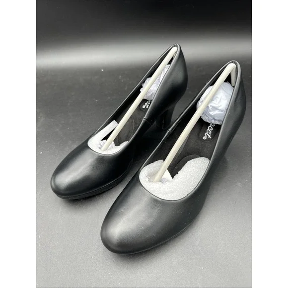 Easy Street Equinox Womens Round Stiletto Heel Pumps‎ , Black Size 6.5 Narrow
