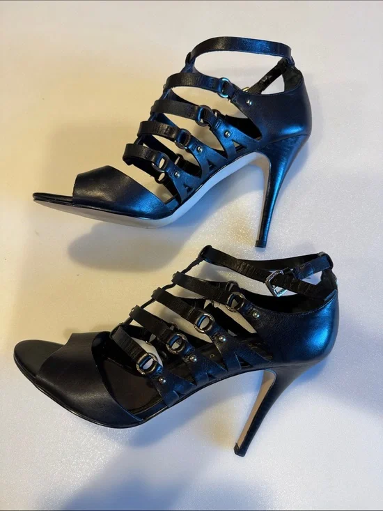 Gladiator Ivanka Trump Black Multi-Strap Heels