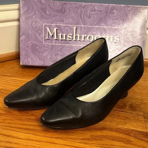Black Leather Pumps