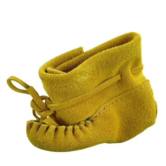 Poo Poo Boys Moccasin  Sz T 3 Medium Brown Suede‎ Lace Up