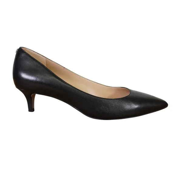 Sam Edelman Dori Pump Womens 7.5M Black Leather Pointed Toe Kitten Heel