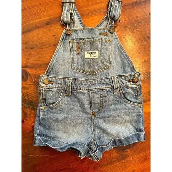 Oshkosh b’gosh vest back short overalls shortalls size 18 months