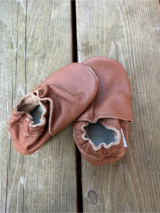 Mejale Toddler Moccasin Slip-On Soft Sole Genuine Leather Barefoot Shoes