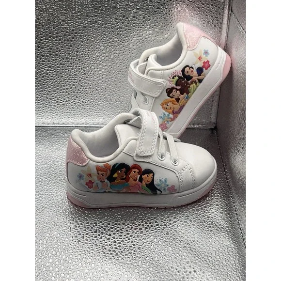 Disney Toddler Girls Princess Characters Laceless Shoes 6
