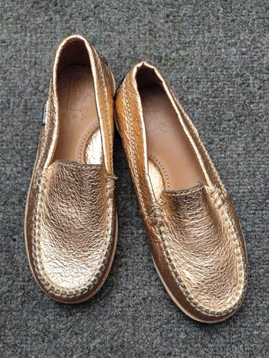 Kids Metallic Copper Slip-On  Moccasins