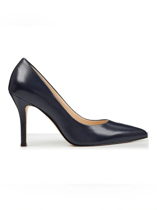 Nine West Black Leather Stilettos