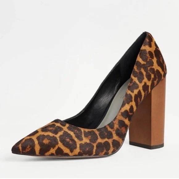 1. State Valencia Calf Hair Wood Block Heel Leopard‎