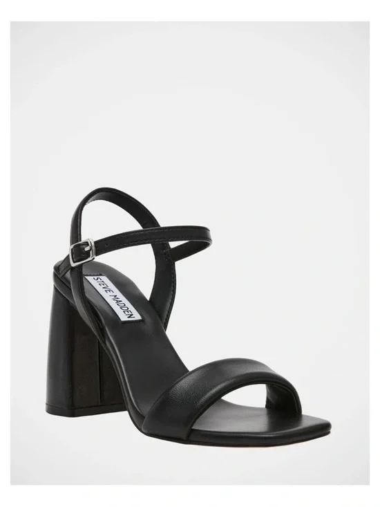 Steve Madden Mareena Black Block Heel Sandals Size 8