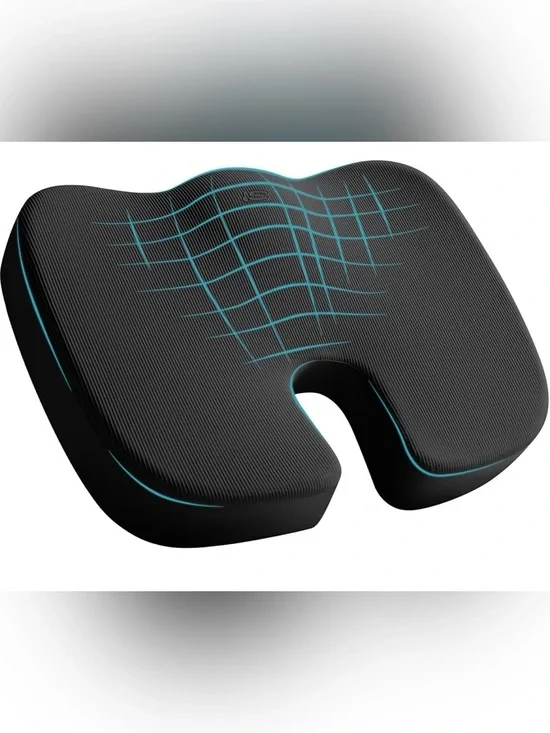 Skechers Black Memory Foam Seat Cushion with Teal Accents