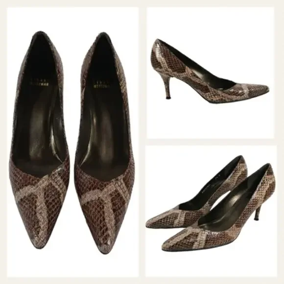 Stuart Weitzman Snakeskin Pumps GUC $399 size 7.5N    S2659