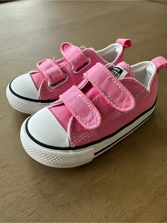 Converse Chuck Taylor All Star Toddler Double Strap Sneakers, US 7 Toddler, Pink