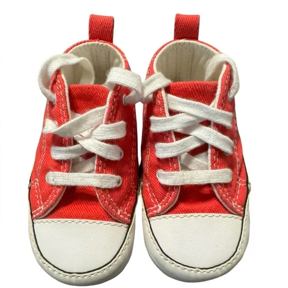 CONVERSE RED SIZE 3 CRIB SHOE - FIRST STAR HI - # 88875