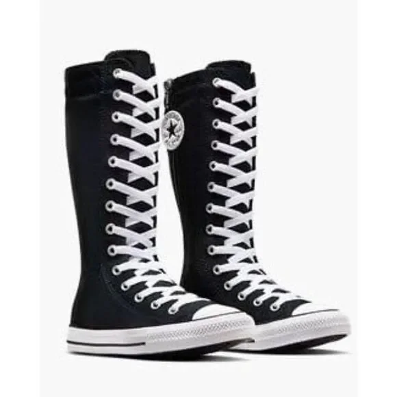 Converse Kids Size 12 Shoes NEW Knee High Chuck Taylor All Star XHi Black Zip Up