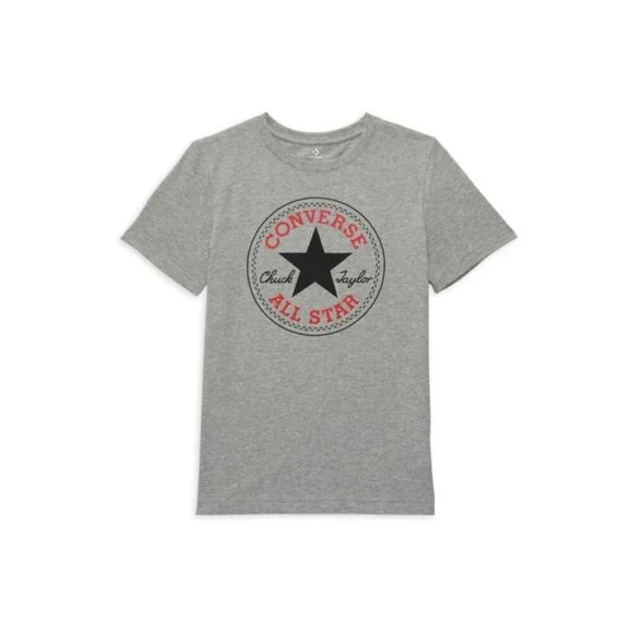 CONVERSE Boys Logo T- Shirt, Crewneck, Size M- 10-12 Years, Grey
