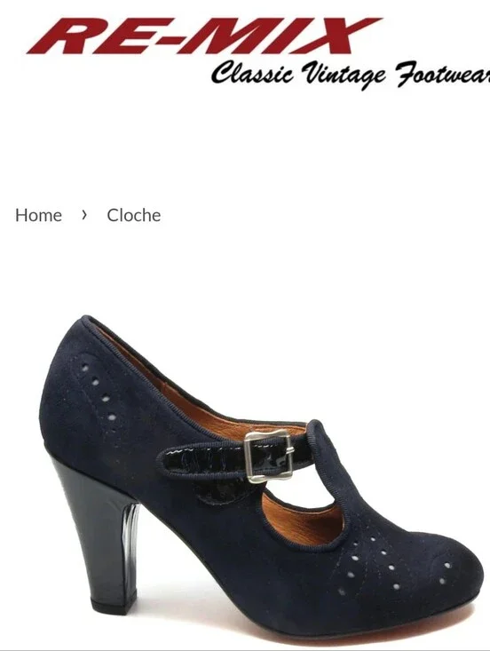 Vintage Blue Suede Heels