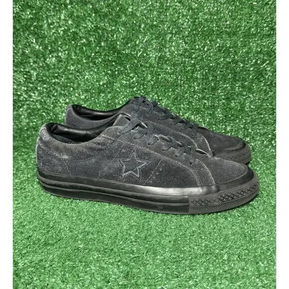 Converse Chuck Taylor All Star Low Top Black Suede Shoes Kid Size 4 Women Size 6