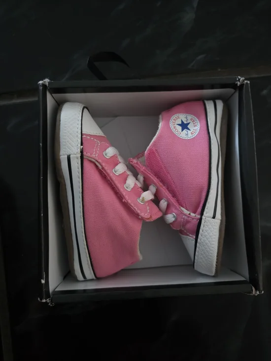 Converse Kids Pink High-Top Canvas Sneakers with Star Patch